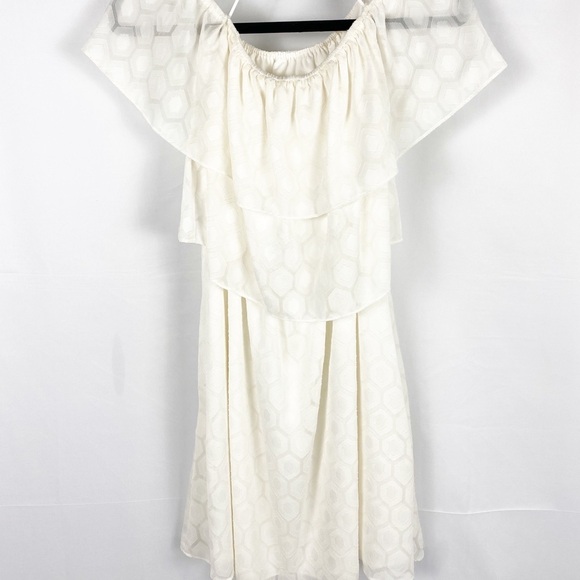 COOPER & ELLA Off Shoulder White Tiered Dress - Picture 4 of 7